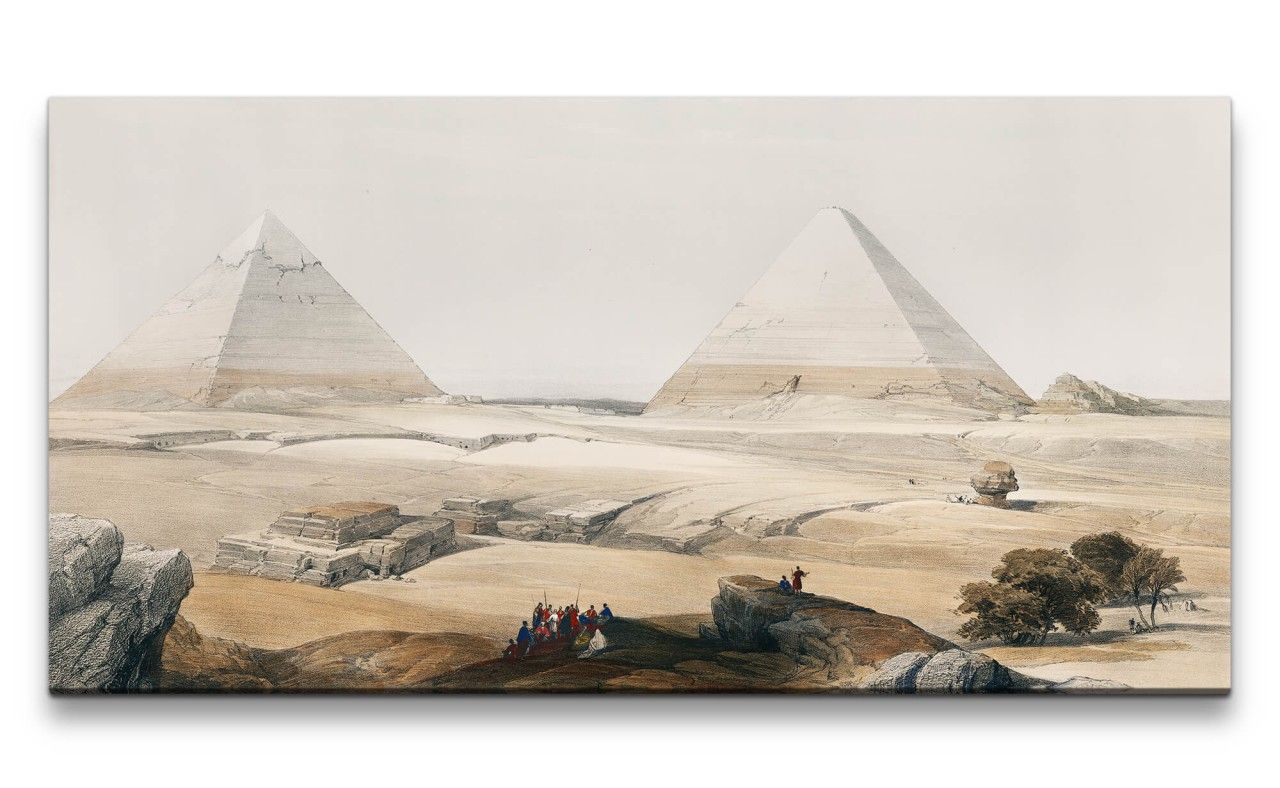 Remaster 120x60cm Ägypten Pyramiden alte Illustration Wunderschön Kunstvoll