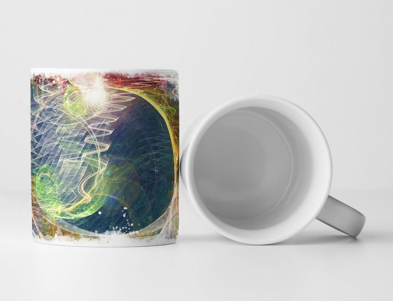 Tasse Geschenk abstrakt bunt Linien