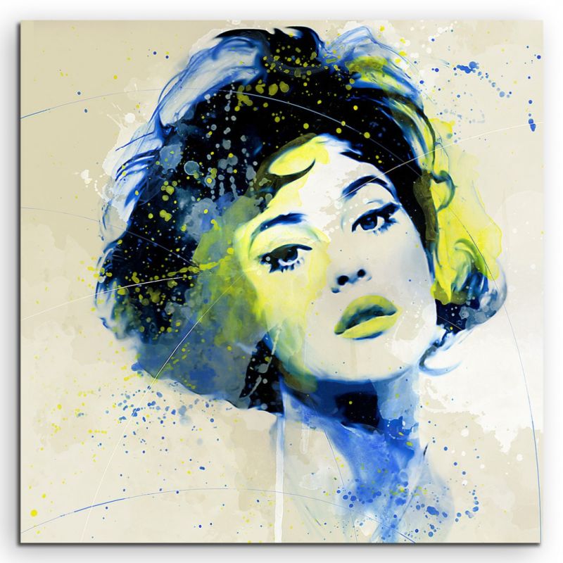 Monica Bellucci VI Aqua 60x60cm Wandbild Aquarell Art