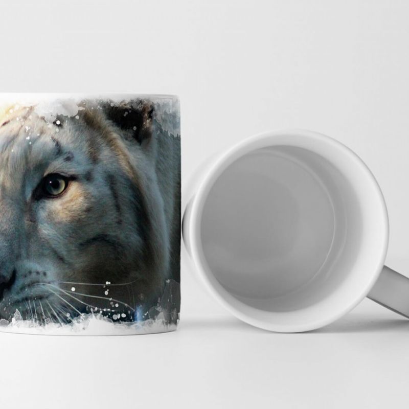 Tasse Geschenk Tierfotografie – Wunderschöner weißer Tiger