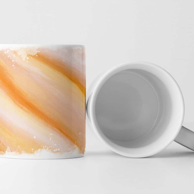 Tasse Geschenk Bild – Abstrakte orange und gelbe Linien