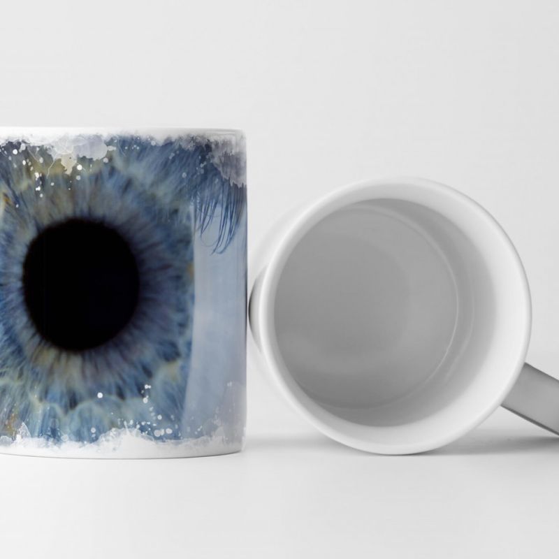 Tasse Geschenk Makro Fotografie – Auge und Iris in blau