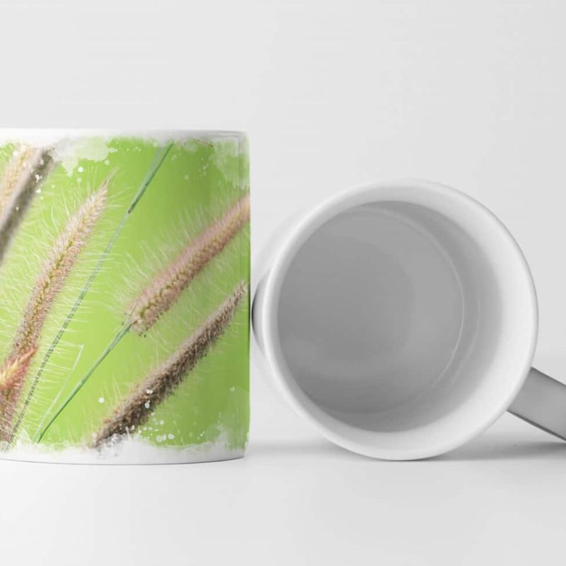 Tasse Geschenk Naturfotografie – Schilfrohr im Grünen