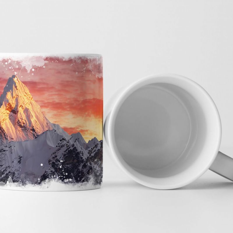 Tasse Geschenk Landschaftsfotografie – Ama Dablam Spitze bei Sonnenaufgang Nepal