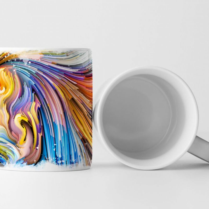 Tasse Geschenk Illustration – Buntes Gesicht im Seitenprofil