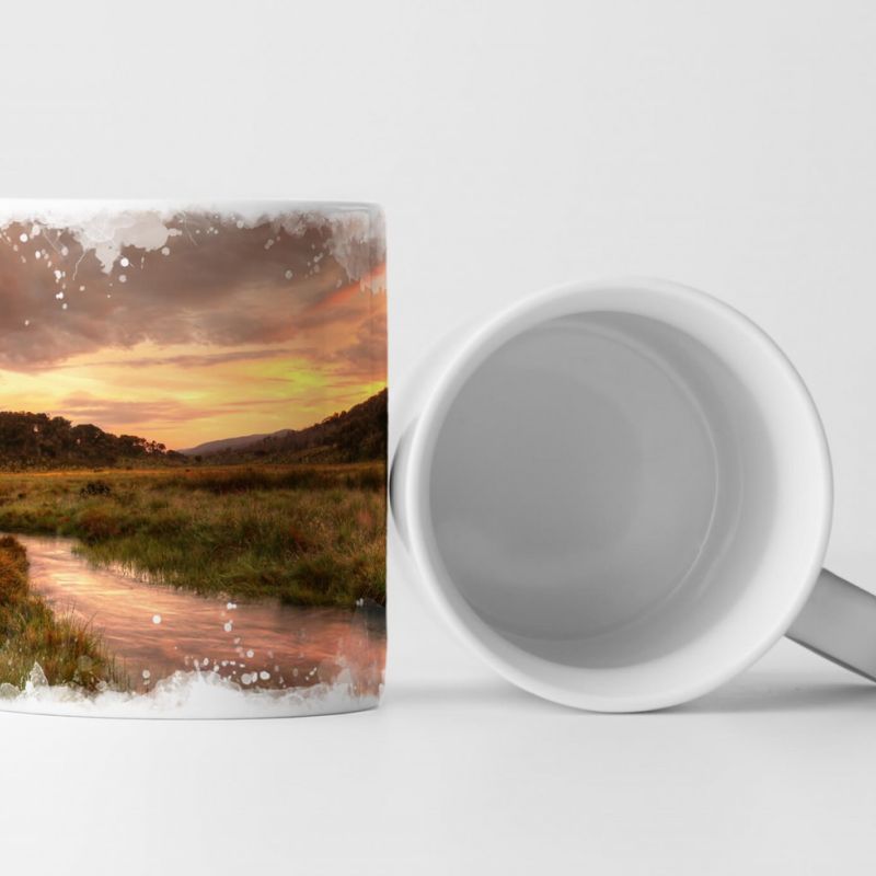 Tasse Geschenk Landschaftsfotografie – Morgen über Gebirgslandschaft