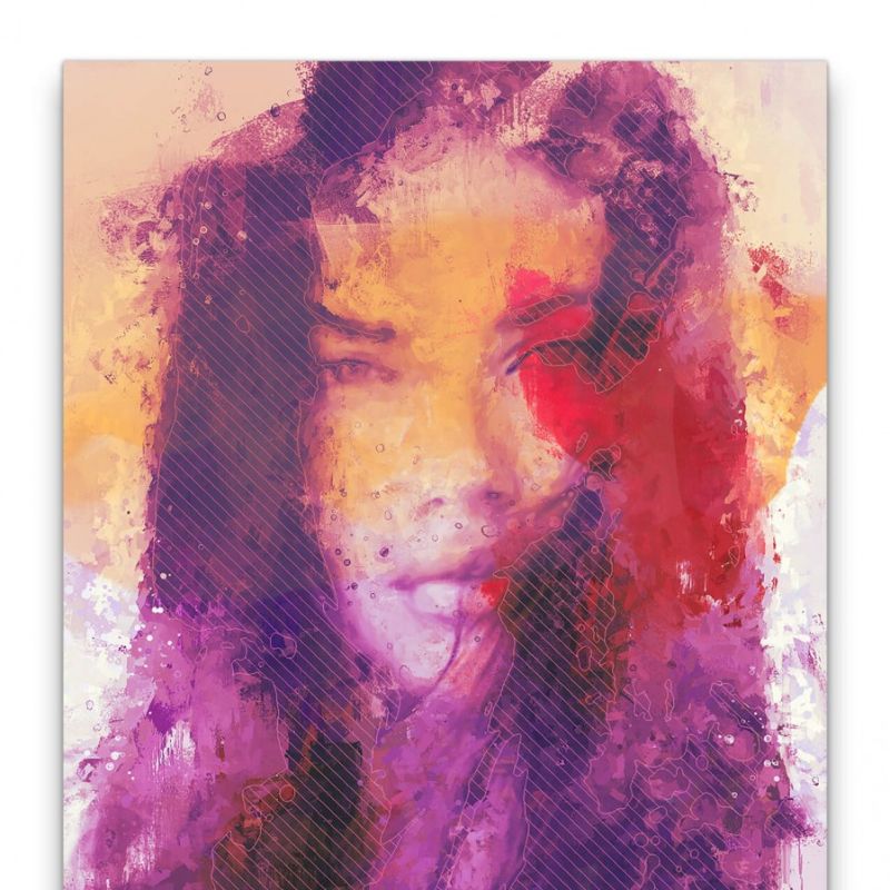 Adriana Lima Porträt Abstrakt Kunst Supermodel Topmodel 60x90cm Leinwandbild