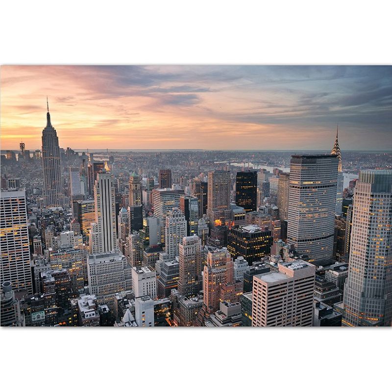 120x80cm New York Skyline Sonnenuntergang