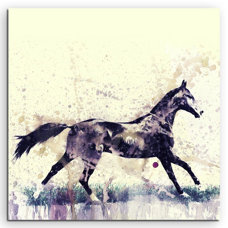 Horse 60x60cm  Aquarell Art Leinwandbild