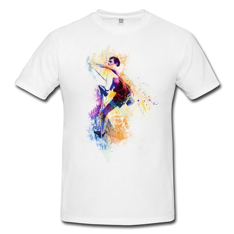 Klettern II  Herren und Damen T-Shirt Sport Motiv aus Paul Sinus Aquarell