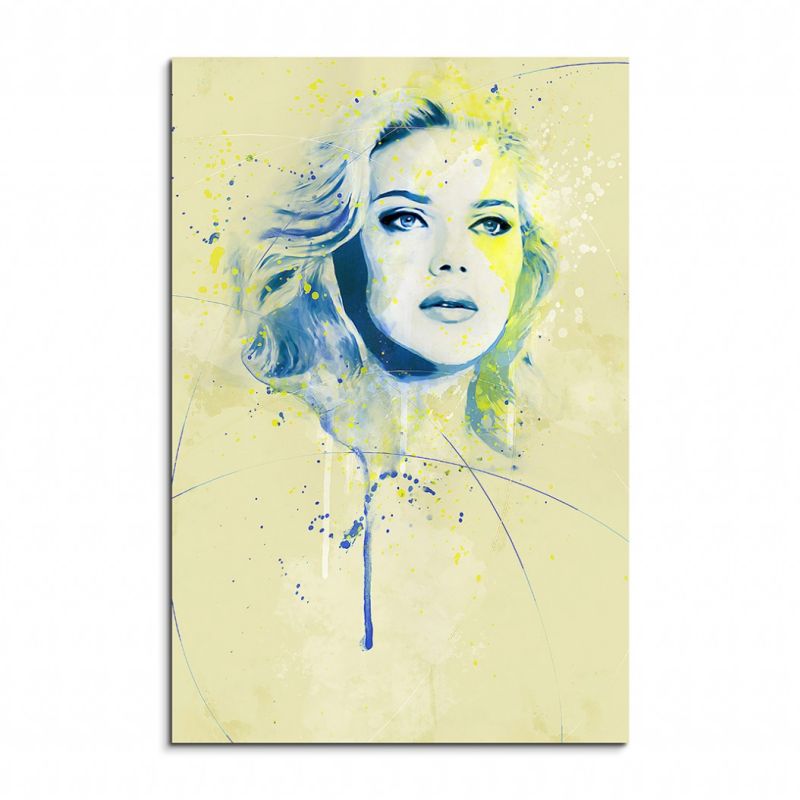 Scarlett Johansson Aqua 90x60cm Wandbild Aquarell Art