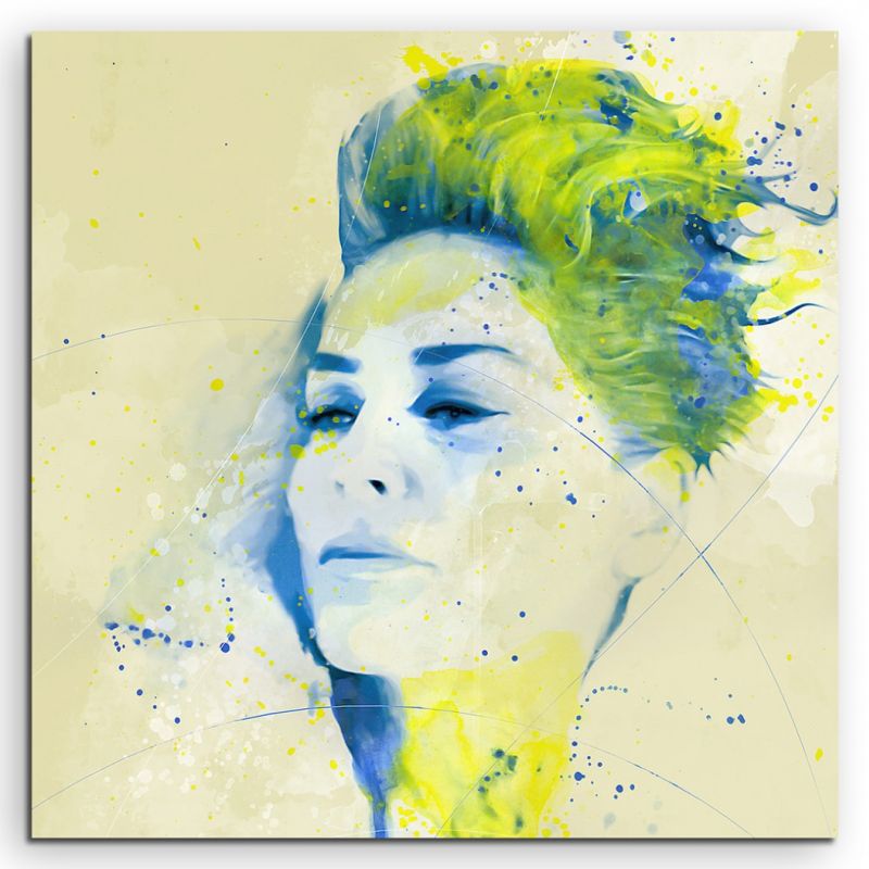 Sharon Stone V Aqua 60x60cm Wandbild Aquarell Art