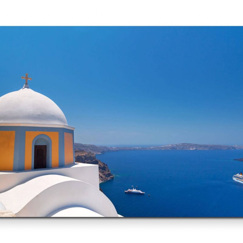 Fotografie  Kirche auf Santorini – Leinwandbild