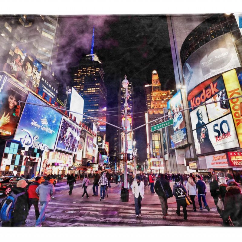 Handtuch Strandhandtuch Saunatuch Kuscheldecke  mit Fotomotiv New York Broadway