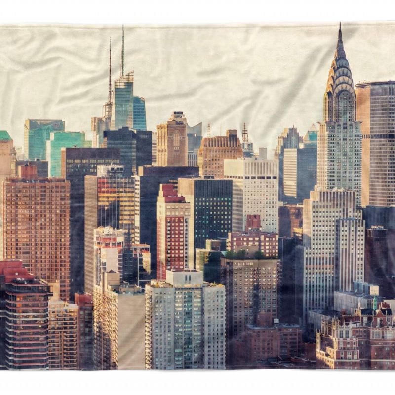 Handtuch Strandhandtuch Saunatuch Kuscheldecke  mit Fotomotiv New York Skyline H