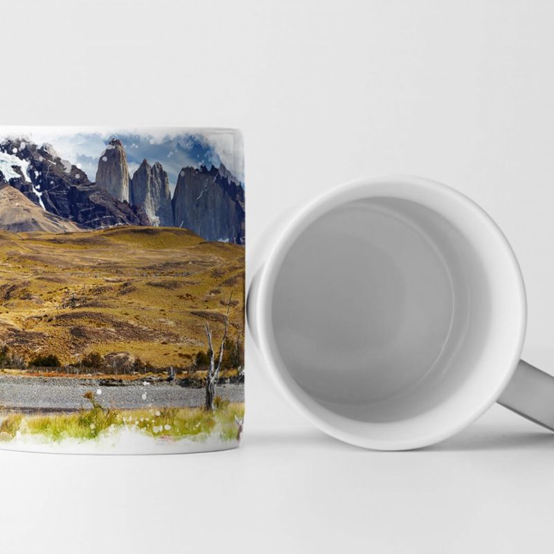 Tasse Geschenk Landschaftsfotografie – Guanako in Pantagonien Chile