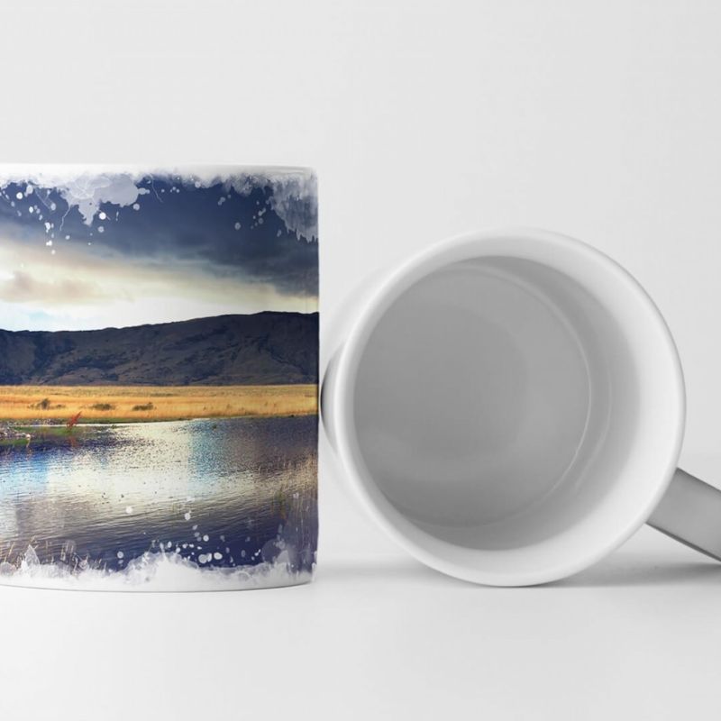 Tasse Geschenk Landschaftsfotografie – Schilf am See Chile