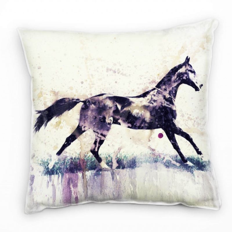 Horse II Deko Kissen Bezug 40x40cm für Couch Sofa Lounge Zierkissen