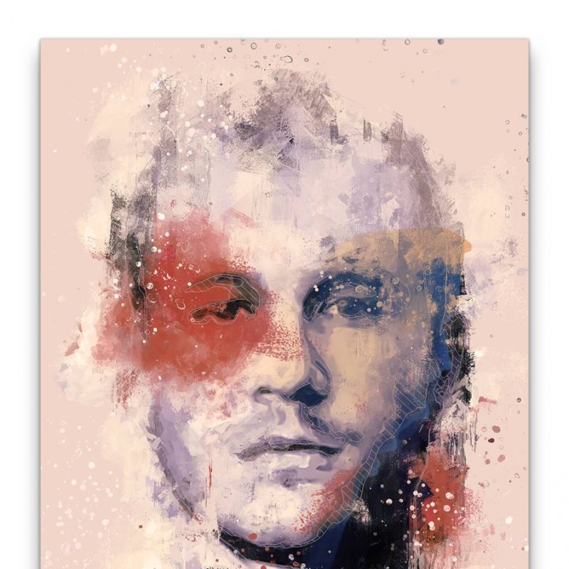 Heath Ledger Porträt Abstrakt Kunst Schauspieler Legende 60x90cm Leinwandbild