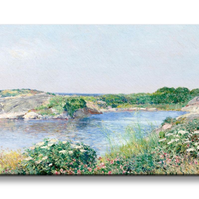 Remaster 120x60cm Frederick Childe Hassam berühmtes Wandbild The Little Pond wunderschöne Landschaft