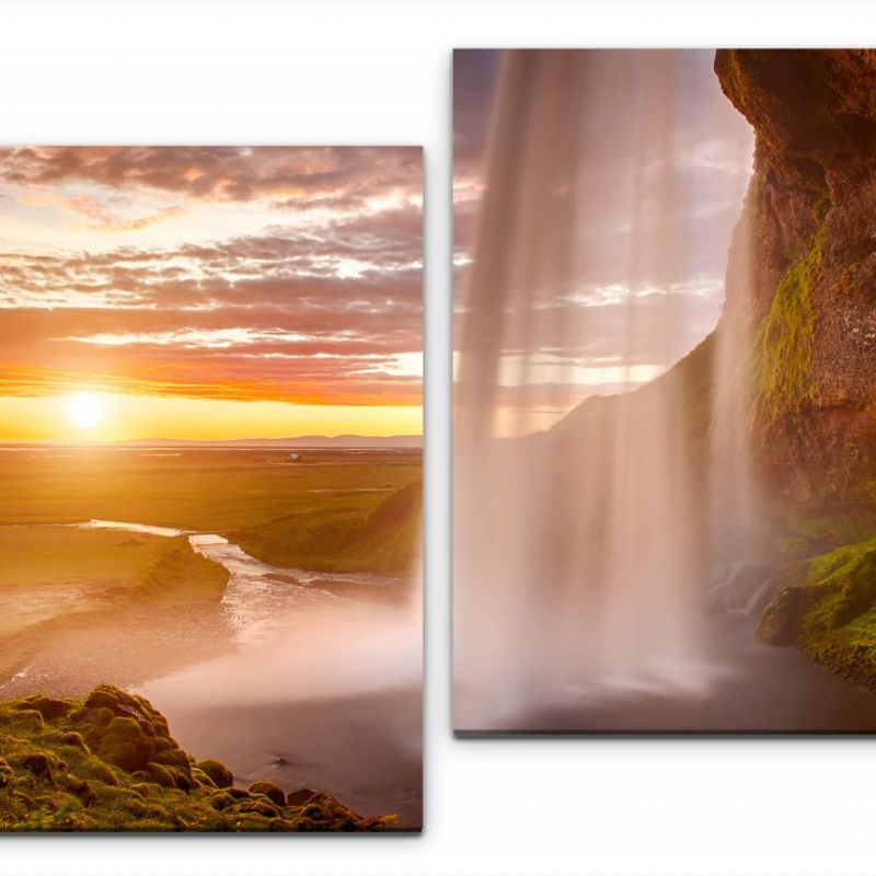 Wasserfall auf einer Insel Wandbild in verschiedenen Größen