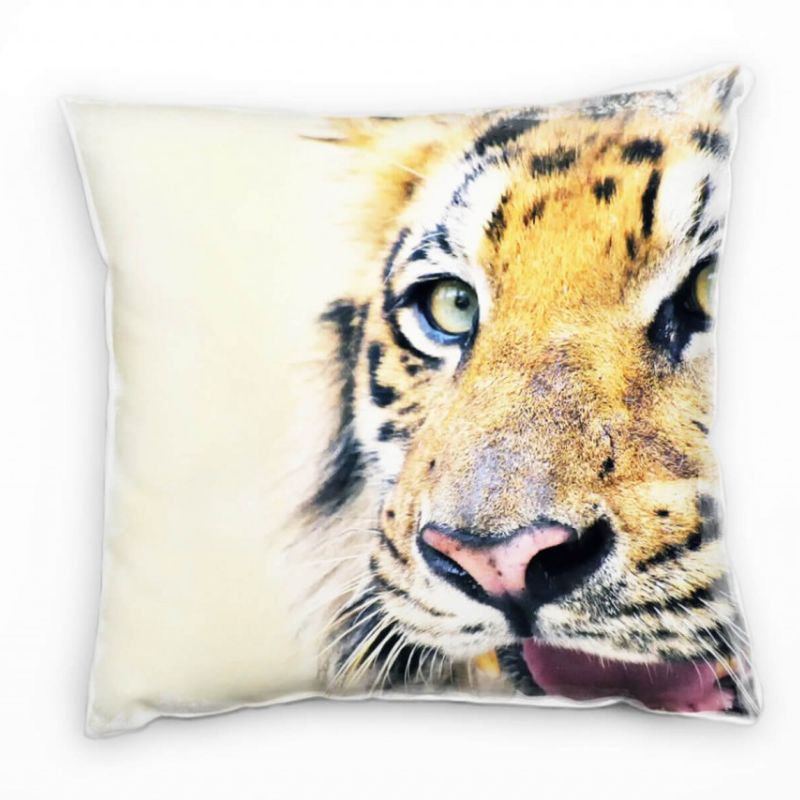 Tiere, Tiger, orange, gelb Deko Kissen 40x40cm für Couch Sofa Lounge Zierkissen