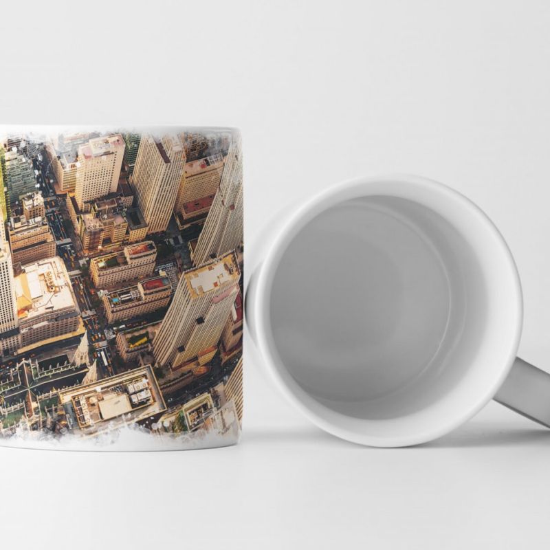 Tasse Geschenk Blick von oben über Manhatten