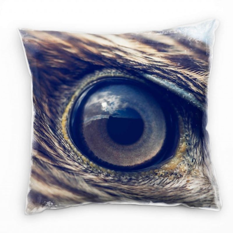 Macro, Tiere, Adler, Auge, braun Deko Kissen 40x40cm für Couch Sofa Lounge Zierkissen