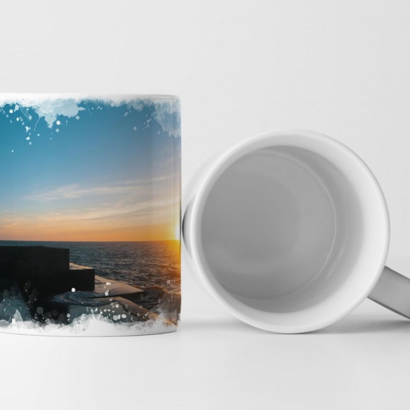 Tasse Geschenk Leuchtturm und Pier