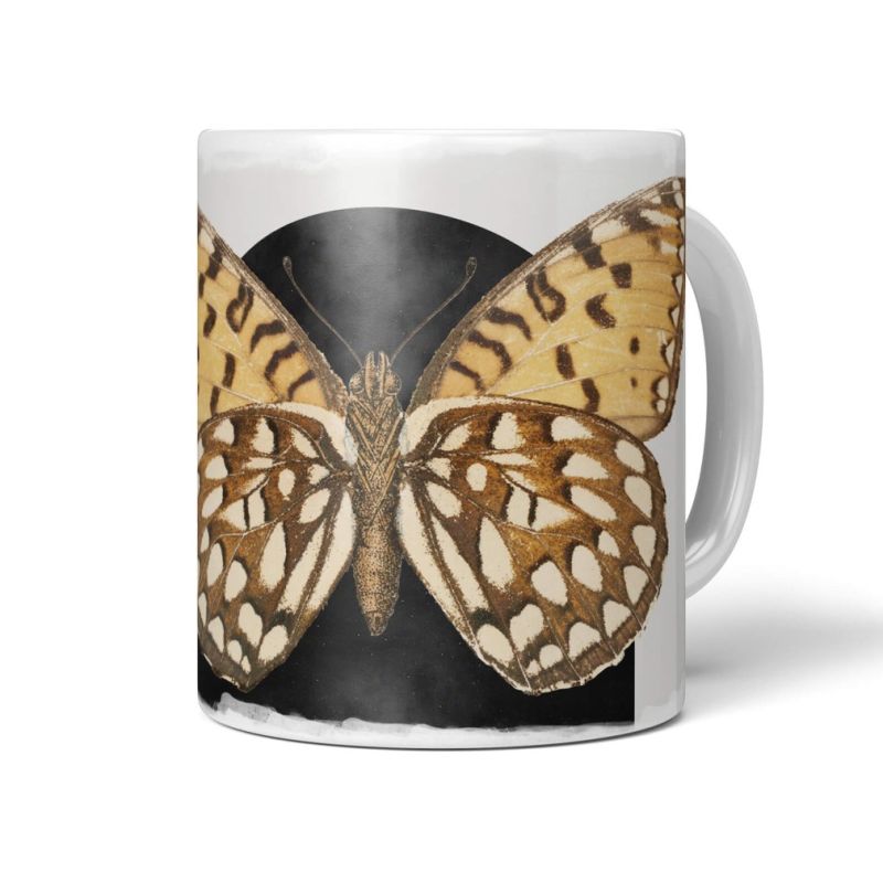 Dekorative Tasse mit schönem Motiv Schmetterling schwarzes Tor Vintage einzigartiges Design