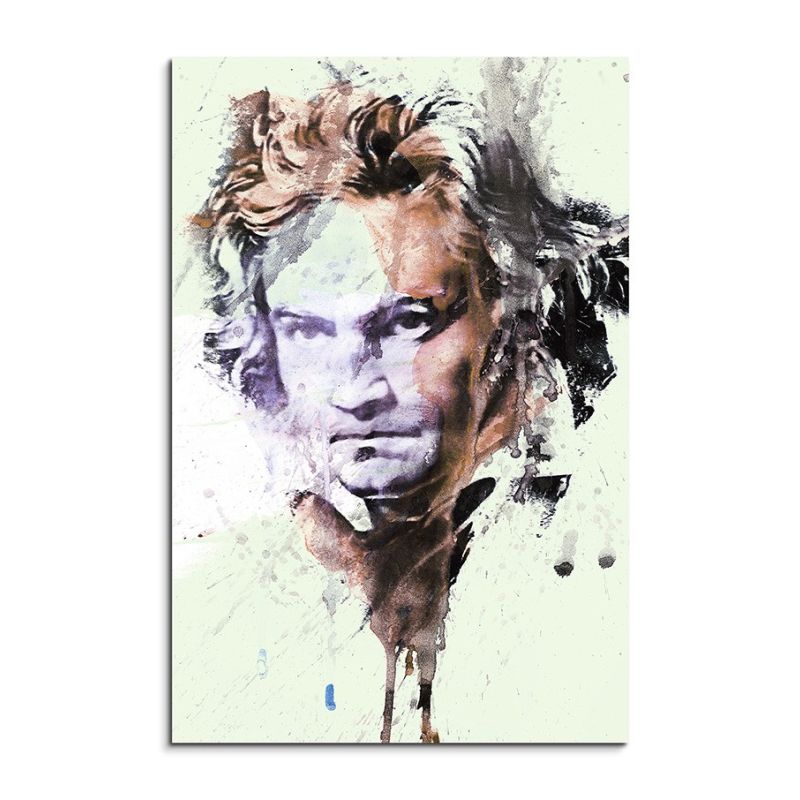 Ludwig van Beethoven 90x60cm  Aquarell Art Leinwandbild