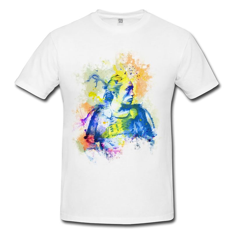 Samurai I Herren T- Shirt , Stylisch aus Paul Sinus Aquarell Color