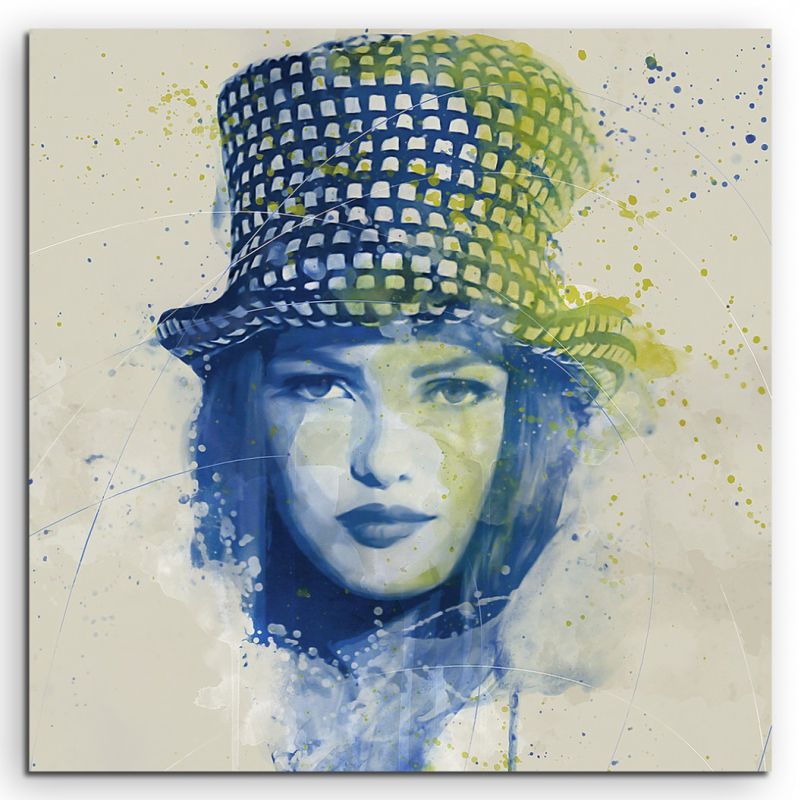 Vanessa Paradis VI Aqua 60x60cm Wandbild Aquarell Art