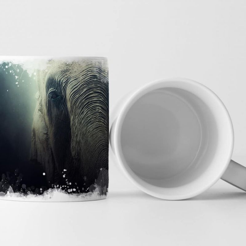 Tasse Geschenk Tierfotografie – Elefant im Nebel