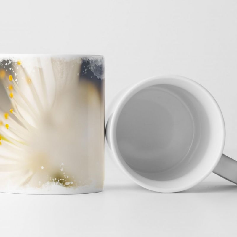 Tasse Geschenk Weiße Kirschblüte – Macrofotografie