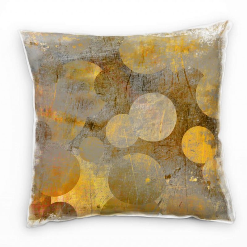 Abstrakt, gold, braun, Kreise Deko Kissen 40x40cm für Couch Sofa Lounge Zierkissen