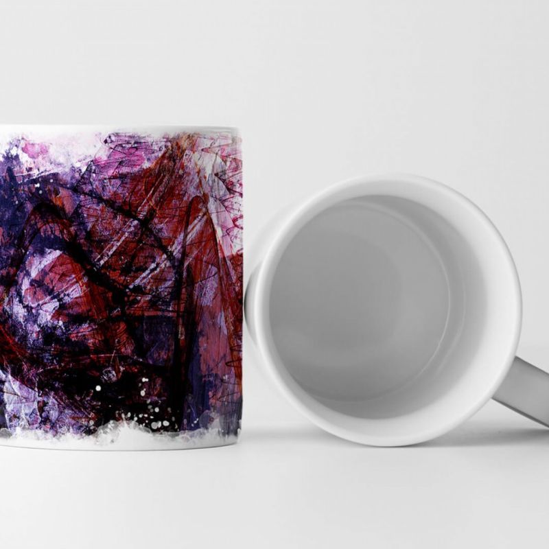 Tasse Geschenk violett, blau; unuhig, bewegt