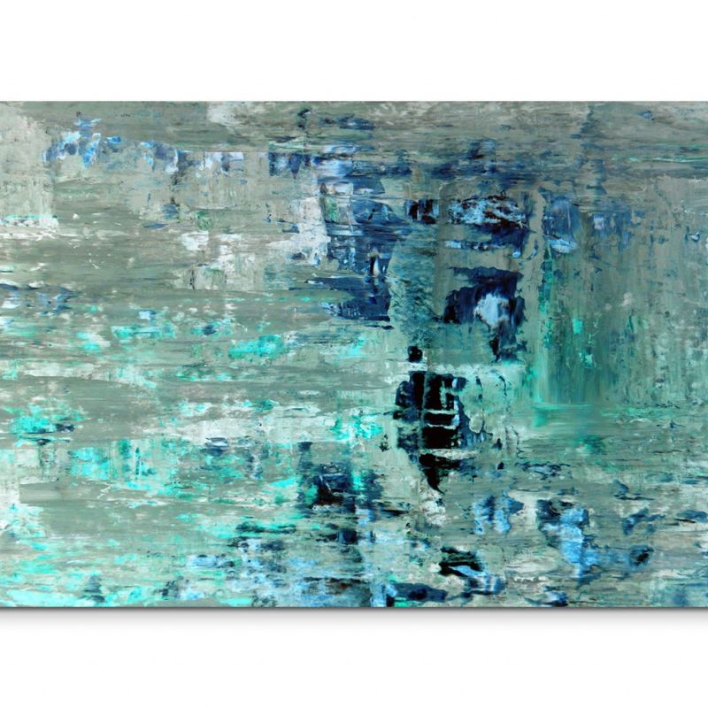 120x80cm Wandbild Kunstmalerei blau grün abstrakt