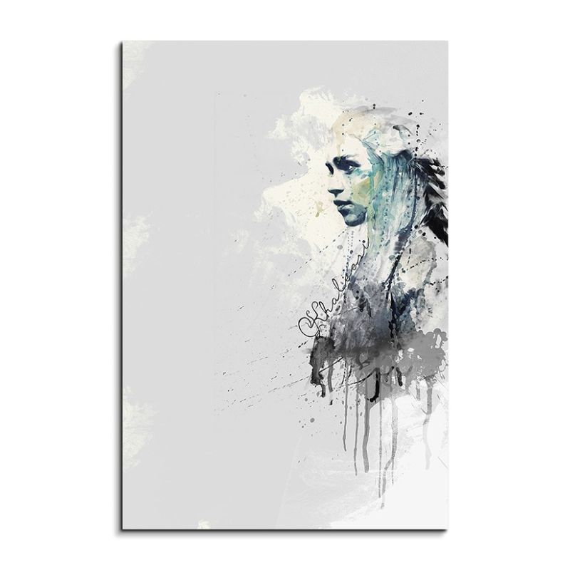 Khaleesi Game of Thrones 90x60cm Aquarell Art Wandbild auf Leinwand fertig gerahmt Original Sinus Ar