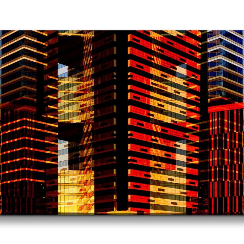 Leinwandbild 120x60cm Architektur Fotokunst Gebäude Büro Fine Art Fassade