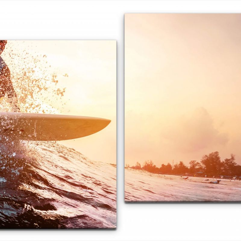 Surfer im Wasser Wandbild in verschiedenen Größen