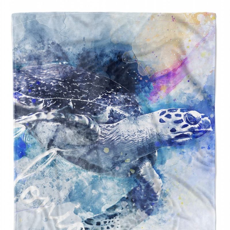 Handtuch Strandhandtuch Saunatuch Kuscheldecke SplashArt Tier Serie Kunstvoll Sea Turtle