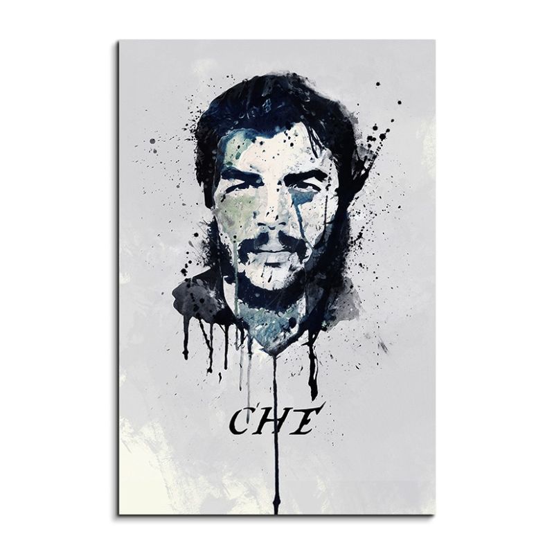 Che Guevara 90x60cm Aquarell Art Wandbild auf Leinwand fertig gerahmt Original Sinus Art