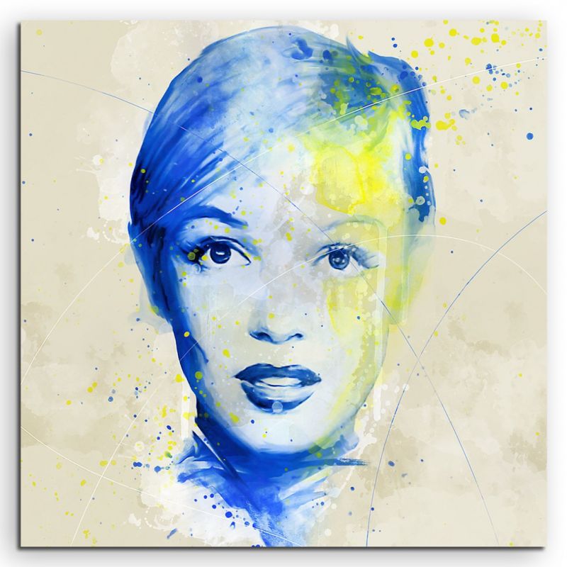 Marilyn Monroe V Aqua 60x60cm Wandbild Aquarell Art