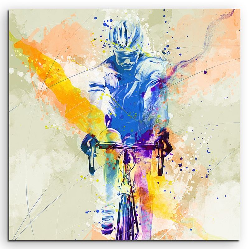 Radsport VI 60x60cm Aquarell Art Leinwandbild