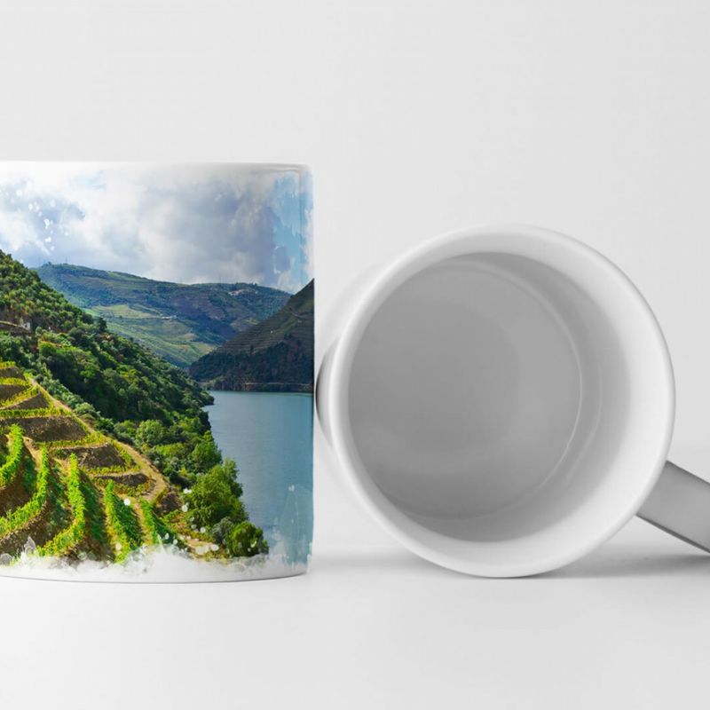 Tasse Geschenk Landschaftsfotografie – Weinberge am Douro Fluss Portugal