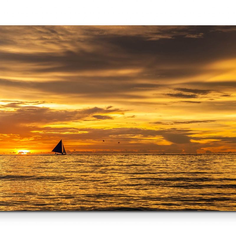 Sonnenuntergang am Strand  Philippinen – Leinwandbild