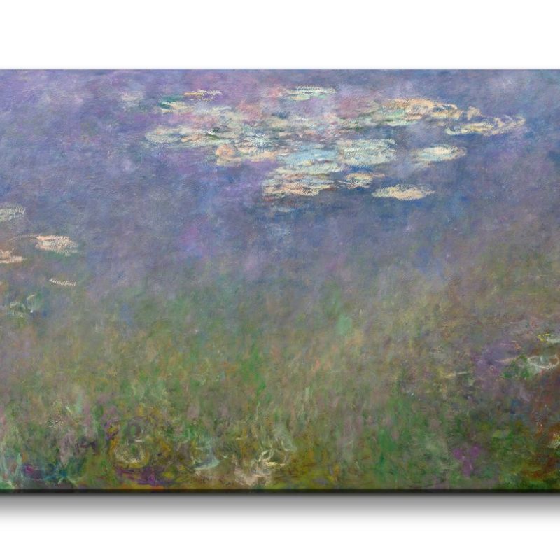 Remaster 120x60cm Claude Monet Impressionismus weltberühmtes Wandbild Wasserlilien Wasserblumen Zeit