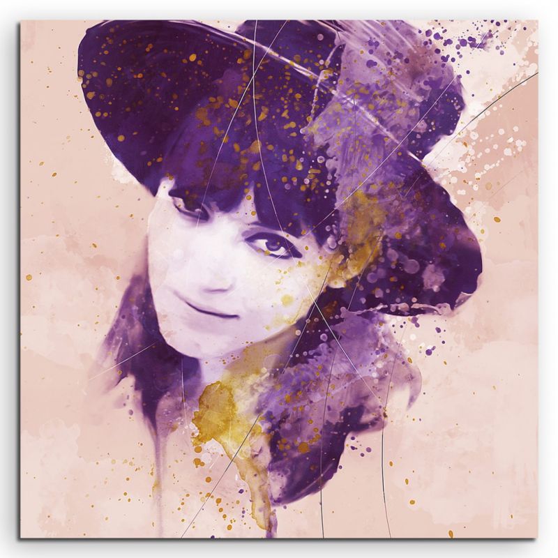 Anna Karina II Aqua 60x60cm Wandbild Aquarell Art