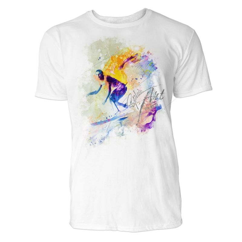 Surfer Sinus Art ® T-Shirt Crewneck Tee with Frontartwork